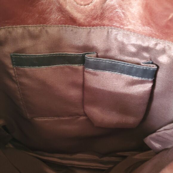 Anthony Luciano Wine Leather Tote Shoulder Bag Charm Penny Woven Trim Straps Lg - Picture 15 of 16